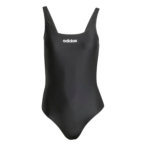 Image of adidas Women's U-Back Swimsuit, Black/White, 34