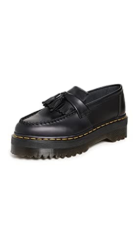 Image of Dr. Martens Unisex Adrian Quad Platform Loafer, Black Smooth, 11 US Women / 10 US Men