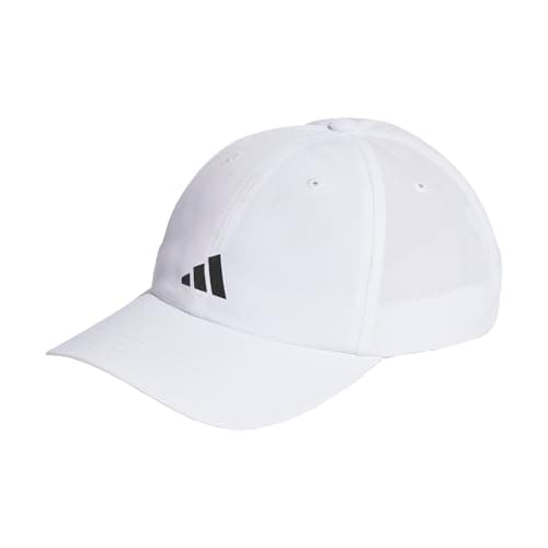 Image of adidas Unisex Running Essentials AEROREADY Six-Panel Baseball Cap, White/Matte Silver, L