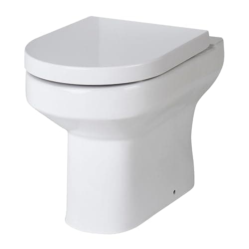 Image of Balterley Round Back to Wall Toilet Pan, Round Design Back-to-Wall Toilet Unit, Space Saving Toilets for Bathroom, Easy to Clean BTW Toilets for Bathrooms - 370mm x 520mm x 410mm (White)