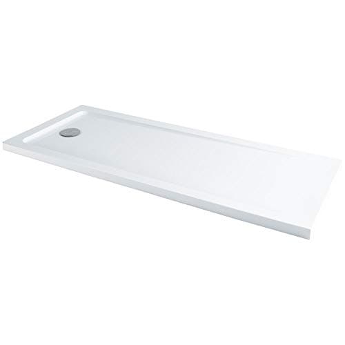 Image of Milano Lithic White Low Profile Rectangular Shower Tray - 1700mm x 700mm