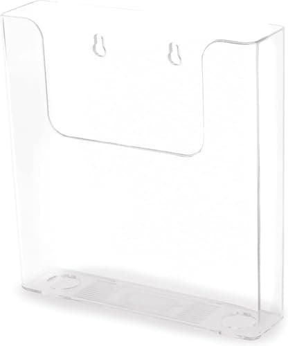 Image of Deflecto Portrait Literature Stands for Display - A4 Wall Mounted Magazine File Holder with Flat Back Design- Perfect for Leaflet, Brochure, & Menu