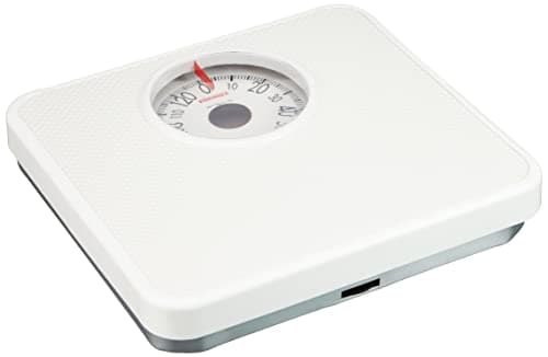 Image of Soehnle Tempo Analogue Bathroom Scales, White Mechanical Weight Scale, Weighing Scales Body Weight to 130 kg. Weight shown in KG only