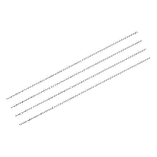 Image of sourcing map 1mm Twist Drill Bits, High-Speed Steel Straight Shank Extra Long Drill Bit 160mm Length for Wood Plastic Aluminum, 4pcs