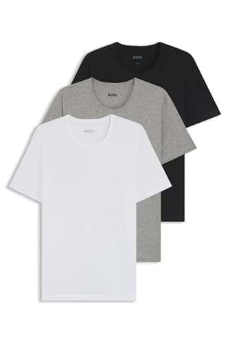 Image of BOSS Mens Tshirt RN 3P Classic Three-Pack of Cotton Underwear T-Shirts with Logos