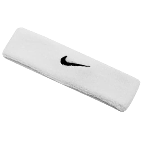Image of NIKE Men's Unisex Swoosh Headband, Cream/Black, One Size