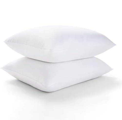 Image of GB TEXTILE NIGHTSLEEP Pack of 2 Pillows, Luxury PLAIN Bounce Back Hollow Fibre Filling Pillow