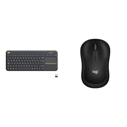 Image of Logitech K400 Plus Wireless Touch TV Keyboard With Easy Media Control and Built-in Touchpad, HTPC Keyboard - Black & M220 SILENT Wireless Mouse, 2.4 GHz with USB Receiver, 1000 DPI Optical Tracking