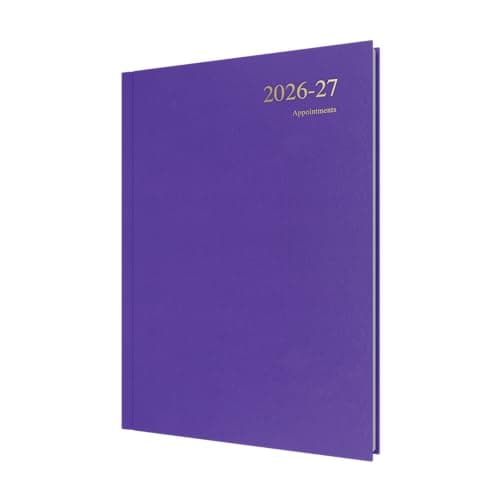 Image of 2026-2027 Mid/Academic Year Planner - 13 Month A4 Day-to-Page with Appointments - Collins Debden Essential Range Purple (ESSA41M.55-2627)