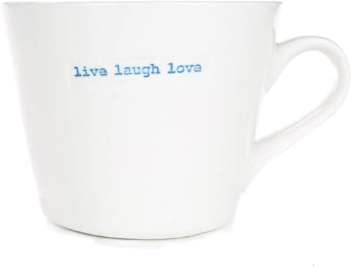 Image of Keith Brymer Jones - Word Range - Standard Ceramic White Mug - Live Laugh Love - 350ml - Gift Boxed