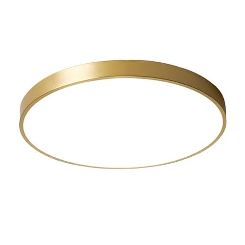 Image of AIRUI Round Ceiling Light Gold Brass Flush Mount Ceiling Lamp Modern Ultra-Thin LED Light Fixture for Living Room Hallway Bedroom Kitchen,Brass+WarmLight-20cm+12W