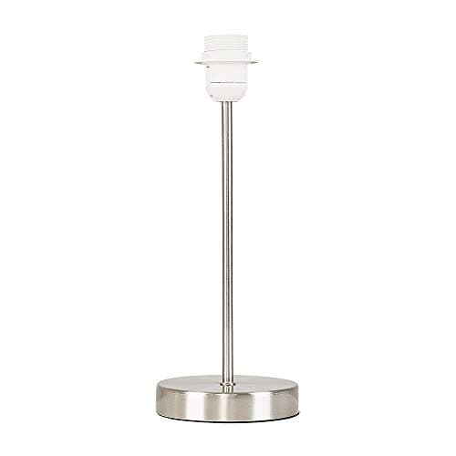 Image of Modern Standard Table Lamp Base in a Brushed Chrome Metal Finish