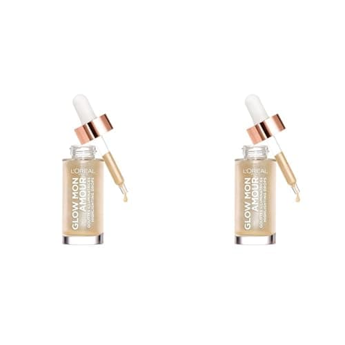 Image of L’Oreal Paris Highlighting Drops, Glow Mon Amour Sparkling Love, Natural and Luminous, Liquid Formula with Nourishing Coconut Oil (Pack of 2)