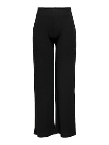 Image of ONLY Womens Onlnella Wide Pant Noos Jrs Trouser, Black, XL UK