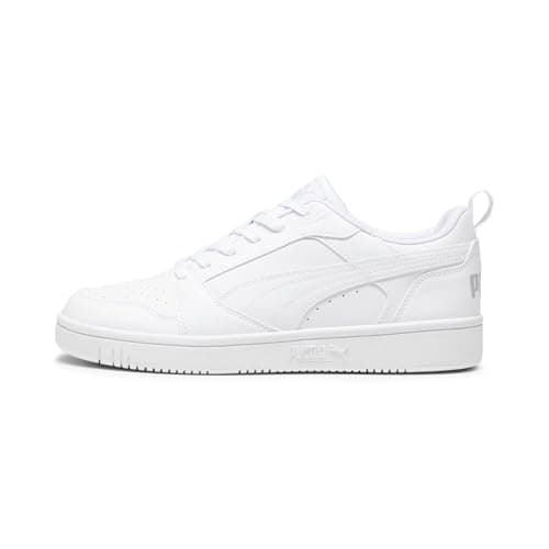 Image of Puma Unisex Adults Rebound V6 Low Sneakers, Puma White-Cool Light Gray, 9 UK