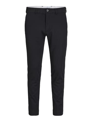 Image of JACK & JONES Mens Jpstmarco Jjcooper Chino Noos Pants, Black/Detail: Solid., 31W / 32L UK
