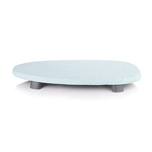 Image of Minky PearlActiv Thermalite Space Saver Table Top Ironing Board, Lightweight & Compact, Flat-Folding, Steam Iron Table, Turquoise, 70 x 34 cm