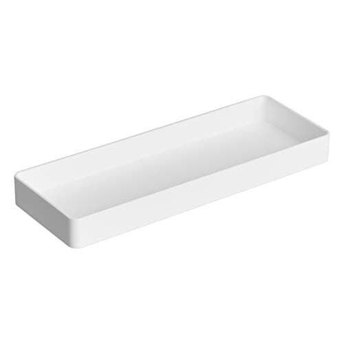 Image of Amazon Basics Rectangular Plastic Organizer Half Accessory Tray, 23.8 x 8.3 x 2.5 cm, White