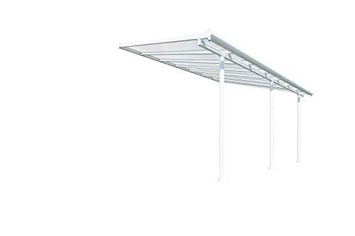 Image of Palram Canopia Sierra Patio Veranda 3x4.25 Garden Canopy - Aluminum Lean to Pergola (3x4.25, White)