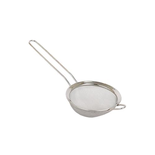 Image of Argon Tableware Stainless Steel Sieve 10cm - Fine Mesh Strainer for Baking, Flour, Pasta, Rice, Vegetables & Grains - Durable Kitchen Colander with Handle - Dishwasher Safe Cooking Utensil