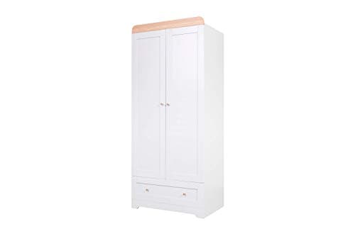 Image of Tutti Bambini Wooden Wardrobe for Childrens Bedroom | Rio Series | Solid Pine Nursery Furniture in (Dove Grey/Oak)
