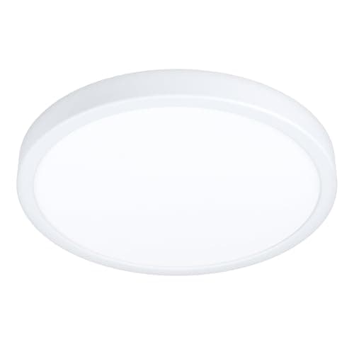 Image of Eglo LED Flush Ceiling Light Fueva 5, Ø 11 inches, Round Bathroom Lighting Made of White Metal and Plastic, Neutral White lamp, IP44