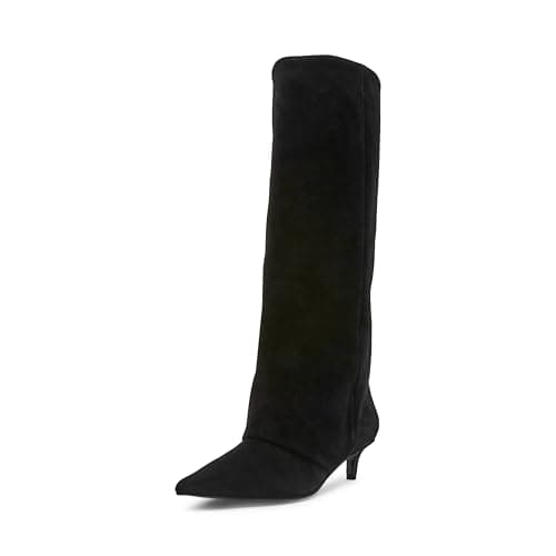 Image of Steve Madden Women's Luca Knee High Boot, Black Suede, 5 UK