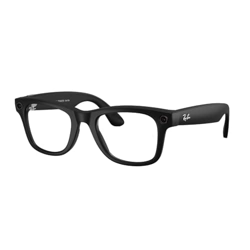 Image of Ray-Ban Meta Wayfarer AI Glasses for Men, Women — 12 MP Camera, 3K Ultra HD Video, Open-Ear Audio, Meta AI — 2X Battery Life — Matte Black/Clear Lenses
