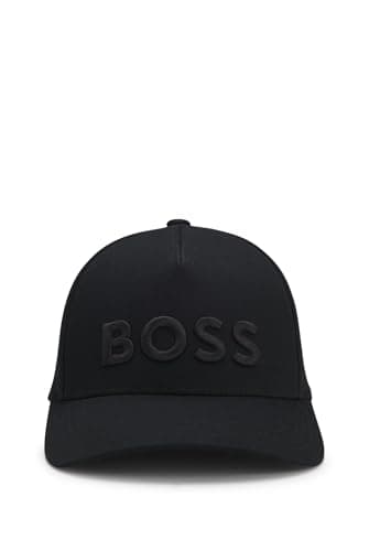 Image of BOSS Mens Seth Cotton-Twill Cap with Embroidered Logo Black