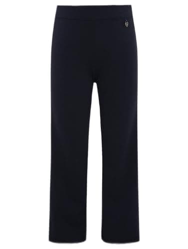 Image of Girls Jersey School Trousers Pull Up Slim Leg School Uniform Heart Pendant Ages 3-18y Black