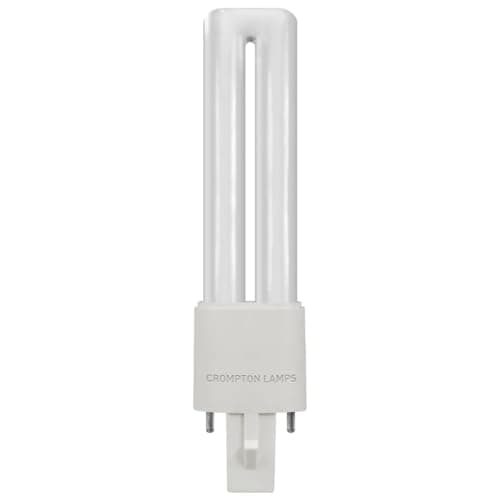 Image of Crompton Lamps LED PLS 3W G23 Single Turn S-Type Direct to Mains (7W Equivalent) 4000K Cool White Opal 370lm 2-Pin Push Fit Light Bulb