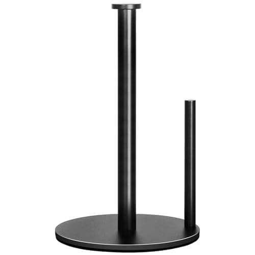 Image of Paper Towel Holder Countertop, OBODING, Black Kitchen Paper Towel Holder Stand for Kitchen and Bathroom Organization, Stainless Steel Paper Towel Holders for Standard and Large Rolls (Matte Black)