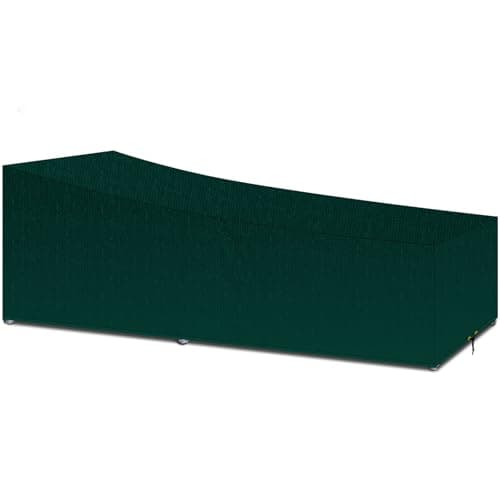 Image of PATIO PLUS Sun Lounger Covers Waterproof, Polyethylene fabric material Lounger Chair Cover Outdoor Garden Sunbed Cover Windproof Anti-UV 220x80x35/55cm Green
