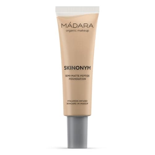 Image of MÁDARA Organic Skincare |SKINONYM Semi-Matte Peptide Foundation, #35 TRUE BEIGE, 30ml – Boosted by collagen-supporting peptides, Adapts to the skin's texture, Dermatologically tested.