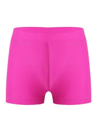 Image of Yruioon Girls Swimming Shorts Quick Dry Swimming Costume Summer Beach Board Bottoms Kids Stretch Dance Gym Swim Trunks Rose 7-8 Years