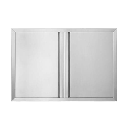 Image of BI-DTOOL Outdoor Kitchen Double Doors 31" W X 24" H BBQ Access Door Thickened 304 Brushed Stainless Steel Doors for Indoor/Outdoor Kitchen Outdoor Cabinet Barbeque Grill or BBQ Island