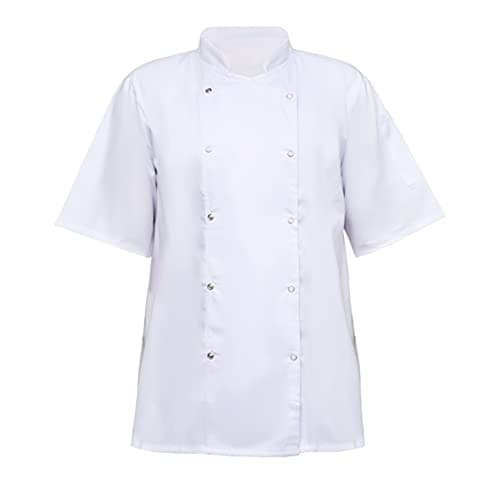Image of Perkin Chef Jacket Short Sleeves Professional Chef Jacket (Medium) White