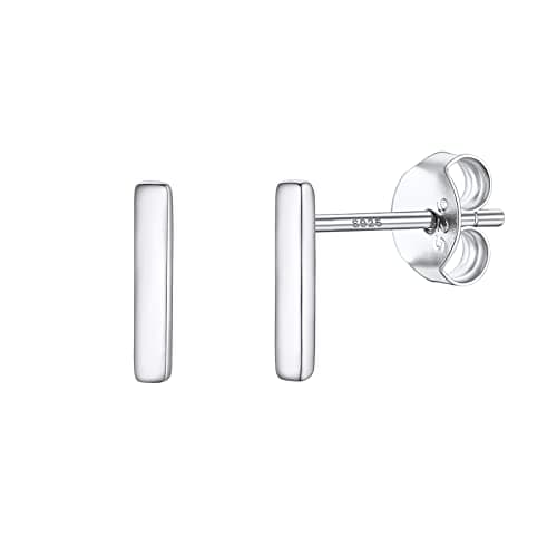 Image of Initial Lowercase Stud Earrings for Women Sterling Silver with Fully Name Little Letter L Capital Pierced Studs Jewellery