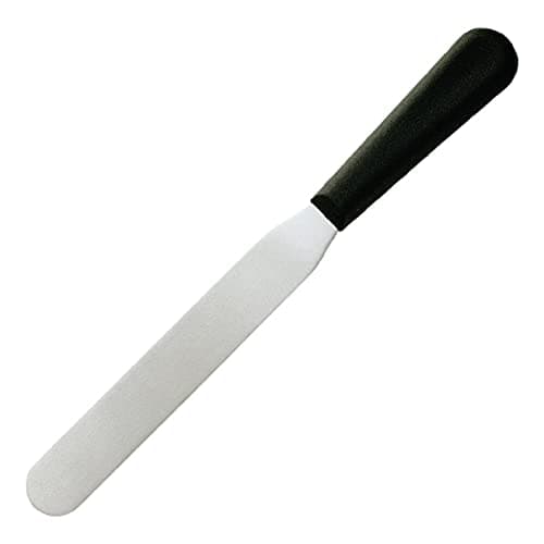 Image of Hygiplas Straight Blade Palette Knife Black 20.5cm - Stainless Steel, Soft Grip Handle, Dishwasher Safe Knife D404