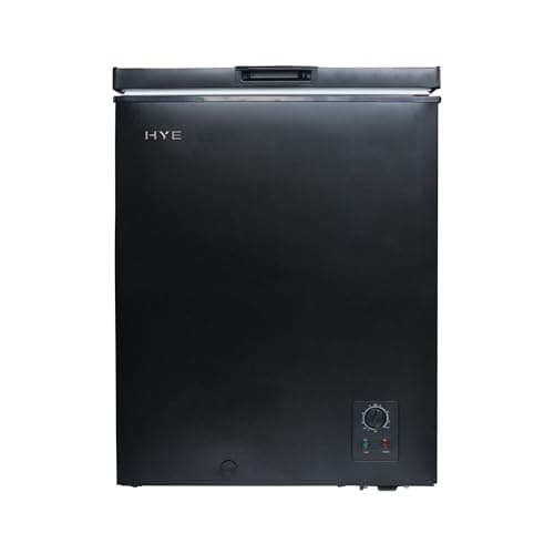 Image of HYE Chest Freezer - 139L Freezer, Quiet 42 dB Operation, Mechanical Temperature Control, Freestanding Design, Black, Ideal For Versatile Extra Frozen Storage - RF01CF139B24