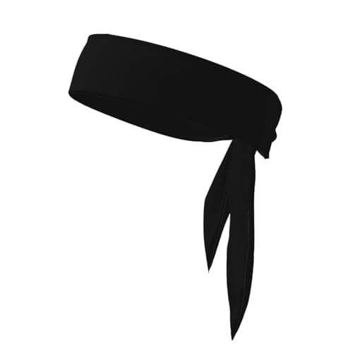 Image of KMITBPN Personalized Custom Sport Headbands Customized Workout Sweatbands Stretchy No Slip Hair Band for Washing Face Unique Gifts for Girls Boys, Solid Black