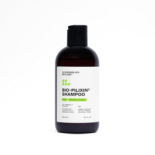 Image of Scandinavian Biolabs Bio-Pilixin® Hair Strength Shampoo For Men | Strengthens Hair, Eliminates Greasiness, Balances Scalp, Dermatologically Tested, Made in Denmark, 250 mL / 8.8 Oz