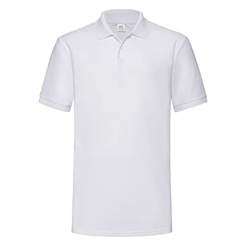 Image of Fruit Of The Loom 65/35 Men's Pique Short Sleeve Polo Shirt, White, M