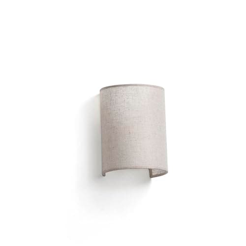 Image of Faro Otton Round Linen Up Down Wall Lamp Vertical