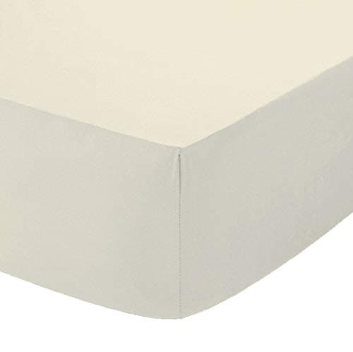 Image of Comfy Nights Extra Deep 16"(40Cm) 100% Egyptian Cotton Fitted Bed Sheet in (Double, Cream - 40cm Deep)