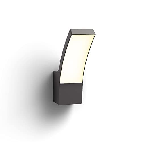 Image of Philips LED Splay Outdoor Wall Light [Warm White - Anthracite Grey] Water Resistant IP44, For Garden, Patio and Terrace Lighting