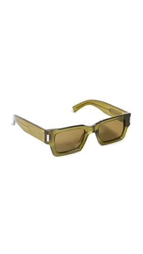 Image of Saint Laurent SL 572 Green/Brown 50/22/145 unisex adults Sunglasses