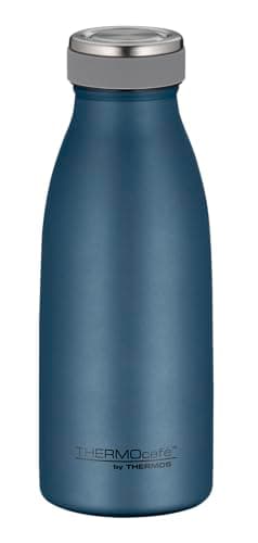 Image of THERMOcafé by THERMOS TC Bottle Night Blue Mat 0.35 L, Insulated Flask Made of Stainless Steel, Carbonated Proof, 12 Hours Hot 24 Hours Cold, Leak-Proof, for School, On the Go and Office