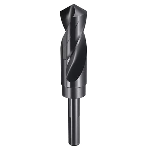 Image of sourcing map 27mm Drill Bit 1/2" Reduced Shank 3-Flat 4241 High Speed Steel Nitriding Black 118° Standard Point for Plastic Wood Copper Aluminum Iron Medium Soft Metal