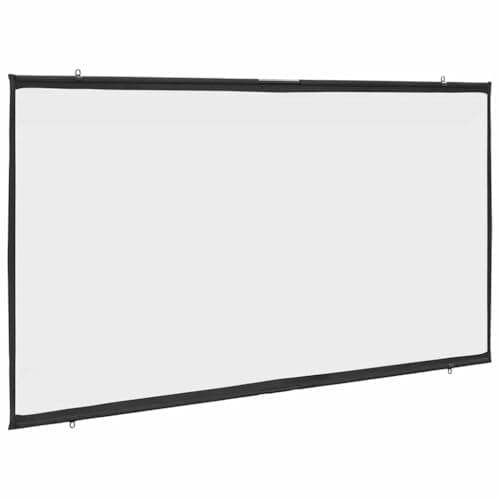 Image of vidaXL 84 Inch Projection Screen - Matte White Wall-Hanging Projector Display for Home Theater, Public Shows & Conference Room Presentations - Polyester Material, 16:9 Aspect Ratio